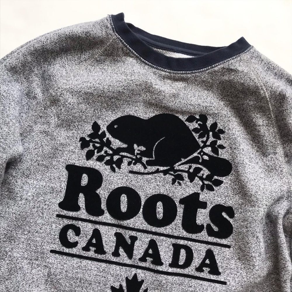 Roots Canada Cabin velvet logo sweatshirt EUC XXL(13-14Y) - Picture 2 of 5